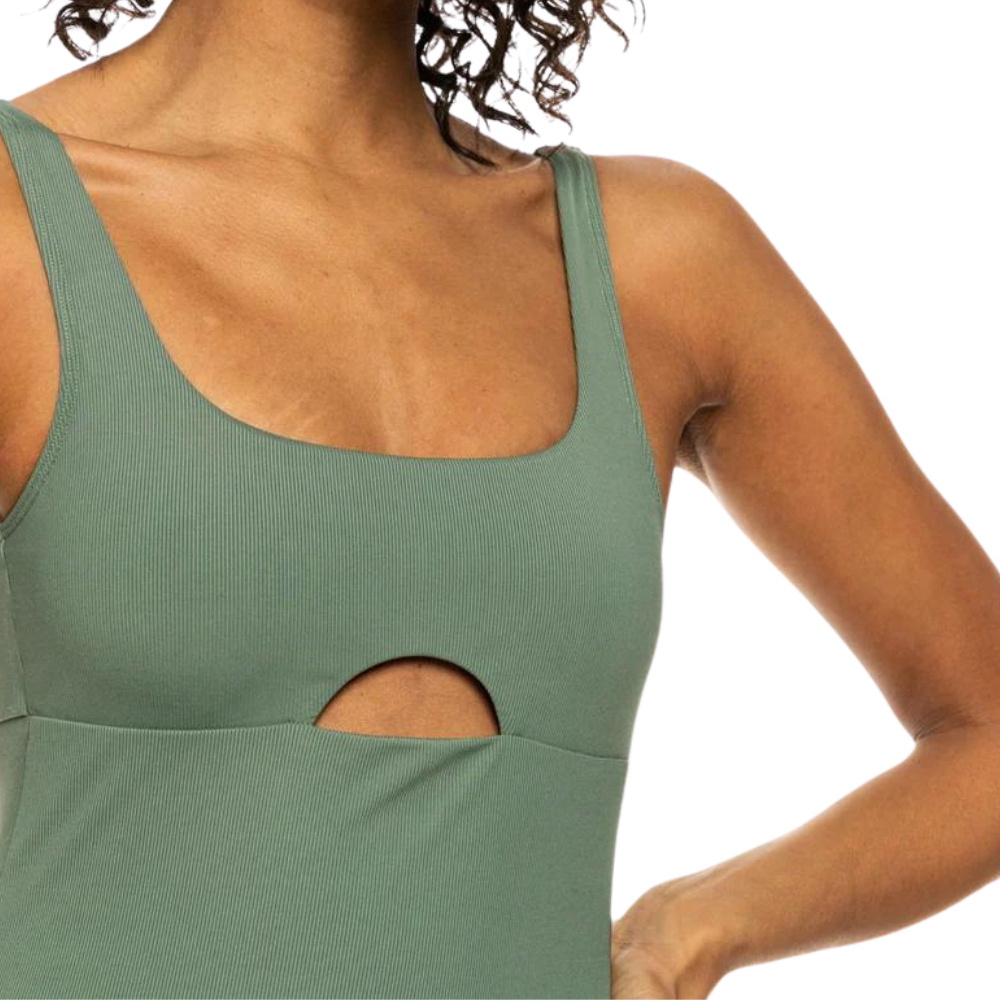 Roxy Pro The Double Line One Piece Swimsuit ERJX103588 - Agave Green